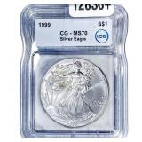 1999 Silver Eagle ICG MS70