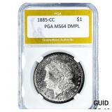 1885-CC Morgan Silver Dollar PGA MS64 DMPL
