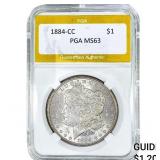 1884-CC Morgan Silver Dollar PGA MS63