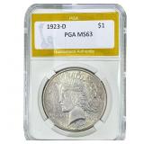 1923-D Silver Peace Dollar PGA MS63