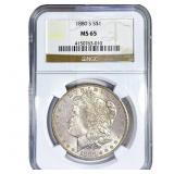 1880-S Morgan Silver Dollar NGC MS65