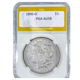 1896-O Morgan Silver Dollar PGA AU58