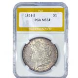 1891-S Morgan Silver Dollar PGA MS64