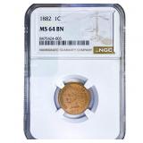 1882 Wheat Cent NGC MS64 BN