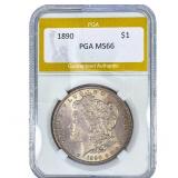 1890 Morgan Silver Dollar PGA MS66