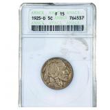 1925-D Buffalo Nickel ANACS F15