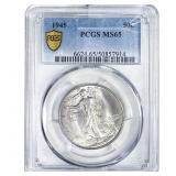 1945 Walking Liberty Half Dollar PCGS MS65