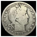 1915 Silver Barber Half Dollar LIGHTLY  CIRCULATE