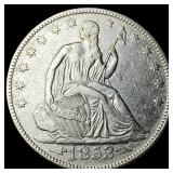 1853 Arrows/Rays Seated Liberty Half Dollar UNCIRC