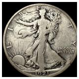 1921-D Silver Walking Liberty Half Dollar LIGHTL