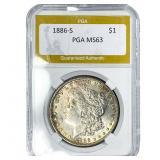 1886-S Morgan Silver Dollar PGA MS63