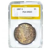 1887-S Morgan Silver Dollar PGA MS63