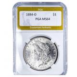 1884-O Morgan Silver Dollar PGA MS64