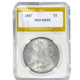 1887 Morgan Silver Dollar PGA MS65