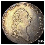 1776 OL Sweden Gustavus III Silver Riksdaler