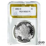 1882-O Morgan Silver Dollar PGA MS63 PL