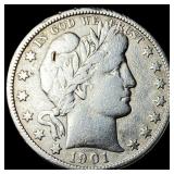1901-O Silver Barber Half Dollar LIGHTLY CIRCULATE