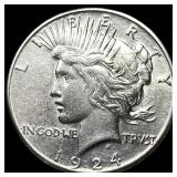 1924-S Silver Peace Dollar CLOSELY UNCIRCULATED