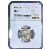 1942 Jefferson Nickel NGC PF66