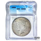 1928 Silver Peace Dollar ICG AU50