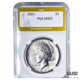1921 Silver Peace Dollar PGA MS63