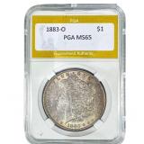 1883-O Morgan Silver Dollar PGA MS65