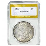 1886 Morgan Silver Dollar PGA MS65