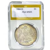 1884-O Morgan Silver Dollar PGA MS65