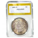 1881-O Morgan Silver Dollar PGA MS65