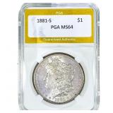 1881-S Morgan Silver Dollar PGA MS64
