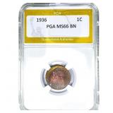 1936 Wheat Cent PGA MS66 BN