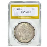 1889-S Morgan Silver Dollar PGA MS63