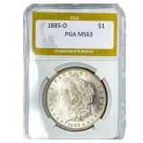 1885-O Morgan Silver Dollar PGA MS63