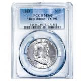 1955 Franklin Half Dollar PCGS MS65 "Bugs Bunny"