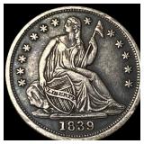 1839 Silver Seated Liberty Half Dime NEARLY UNCI