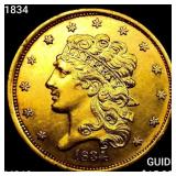 1834 $5 Gold Half Eagle UNCIRCULATED