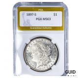 1897-S Morgan Silver Dollar PGA MS63