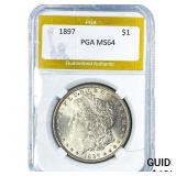 1897 Morgan Silver Dollar PGA MS64