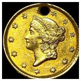 1852 Gold $1 Liberty Head Type 1 ABOUT  UNCIRCULA