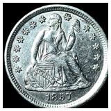 1857-O Silver Seated Liberty Dime CLOSELY UNCIRC