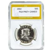 1954 Franklin Half Dollar PGA PR67+ CAMEO