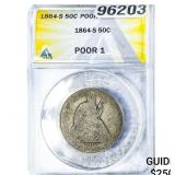 1864-S Seated Liberty Half Dollar ANACS P1