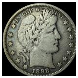 1898 Silver Half Dollar (Barber) LIGHTLY CIRCULATE