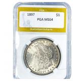 1897 Morgan Silver Dollar PGA MS64