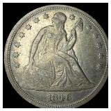 1846 Seated Liberty Silver Dollar CHOICE AU
