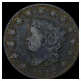 1822 Coronet Head Large Cent NICELY CIRCULATED