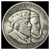 1924 Silver Huguenot Half Dollar CLOSELY UNCIRCULA