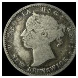 1864 New Brunswick Silver 10 Cents LIGHTLY CIRCULA