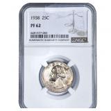 1938 Washington Silver Quarter NGC PF62