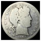 1893-S Silver Barber Half Dollar NICELY CIRCULAT